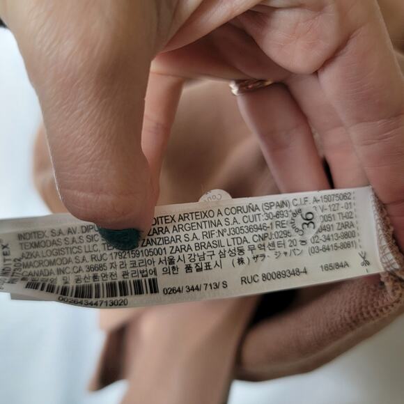 Zara Peach Pink Ribbed High Waisted Knit Bike Short Skirt Skort Size Small - Picture 8 of 12